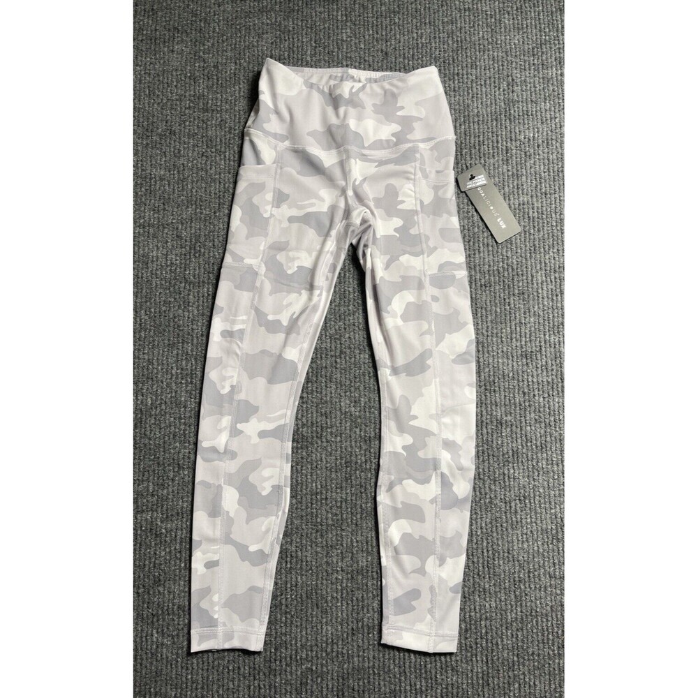 YOGALICIOUS LUX Women Size XS Gray Silver Camouflage Camo Leggings AY73774 NWT